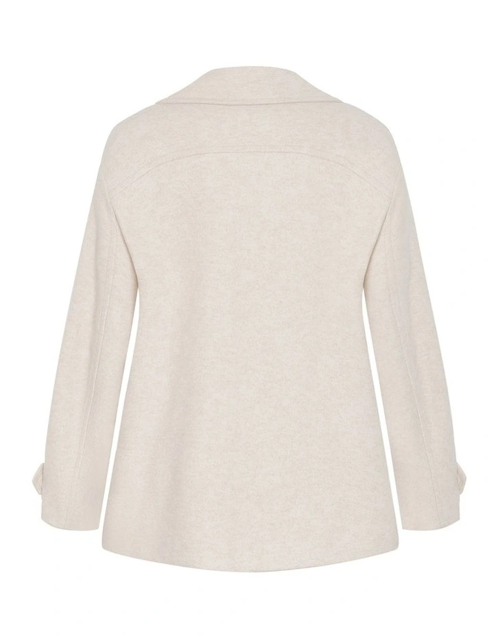 Lola Short Melton Coat in Cream Marle image 4