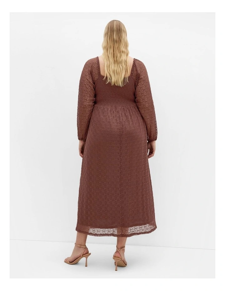 Lani Lace Midi Dress in Brown image 2