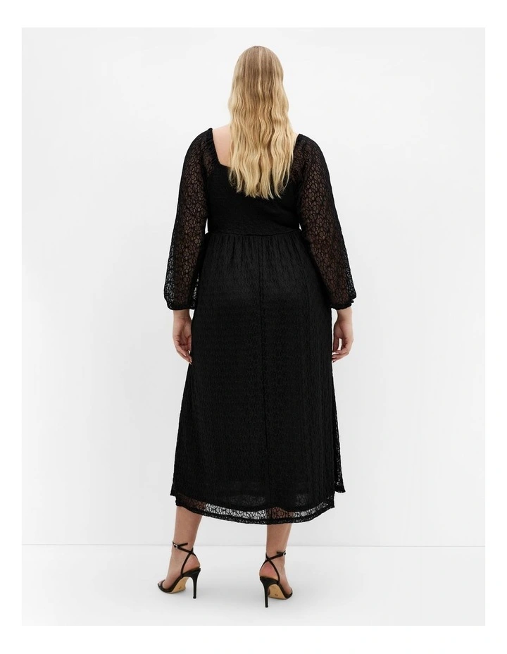 Lani Lace Midi Dress in Black image 2