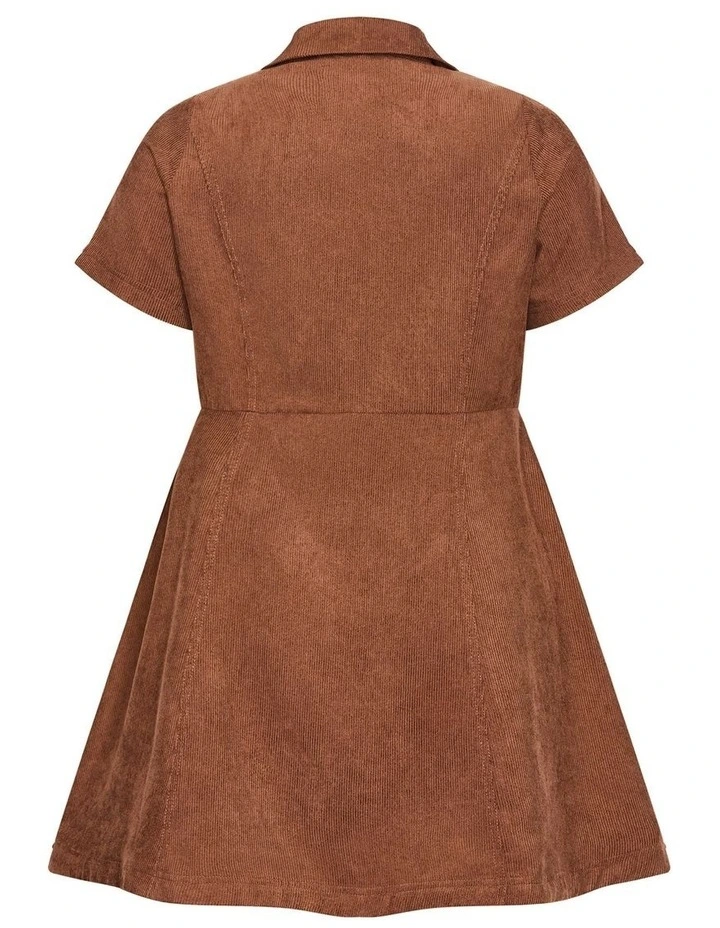 Leia Short Sleeve Mini Dress in Brown image 4