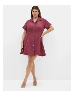 Leia Short Sleeve Mini Dress in Red