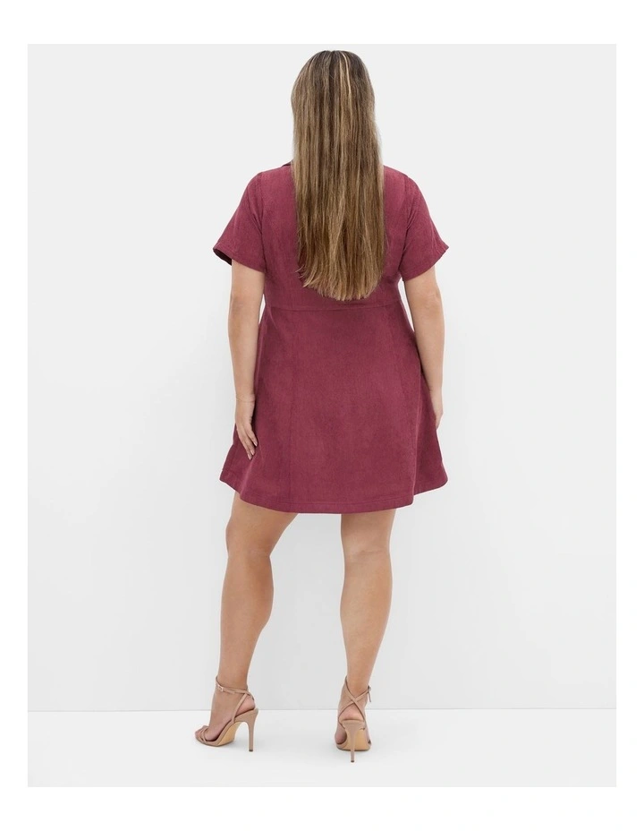 Leia Short Sleeve Mini Dress in Red image 2
