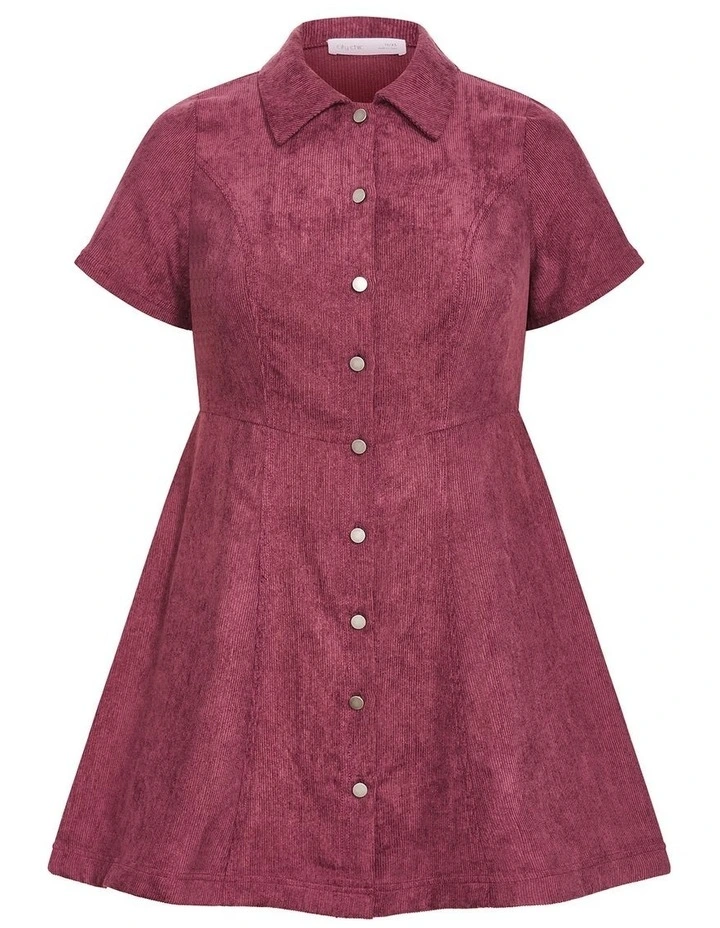 Leia Short Sleeve Mini Dress in Red image 3