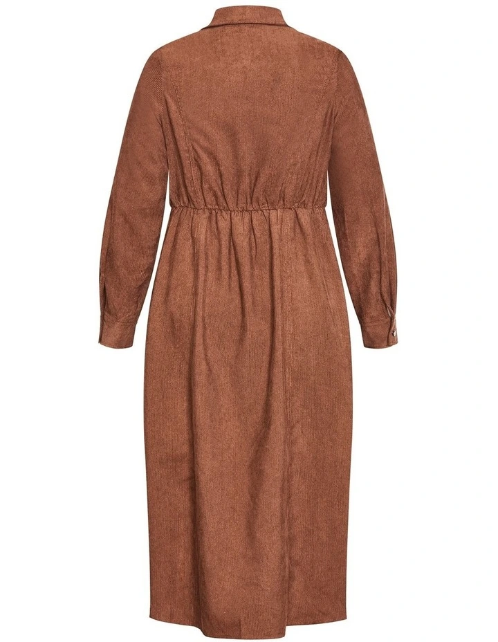 Leia Long Sleeve Midi Dress in Brown image 4