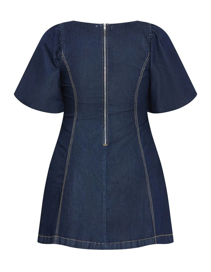 Rodeo Mini Dress in Denim image 4