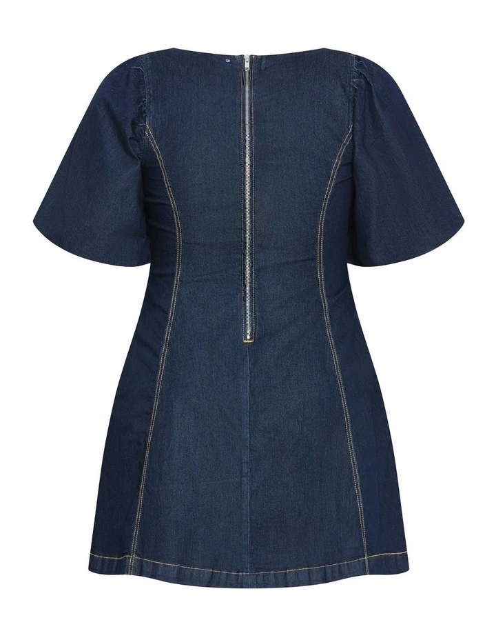 Rodeo Mini Dress in Denim image 6