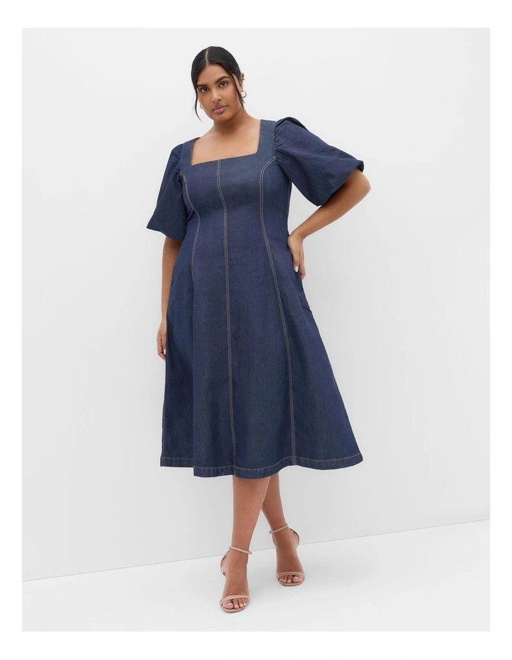Rodeo Midi Dress in Denim image 1