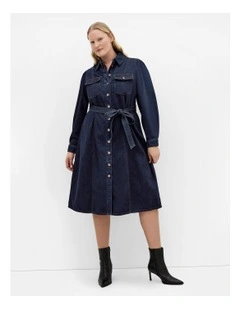 Lara Midi Dress in Denim