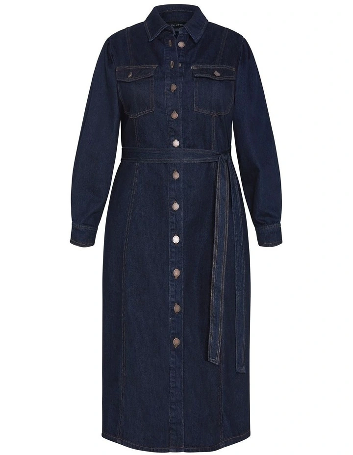 Lara Midi Dress in Denim image 3