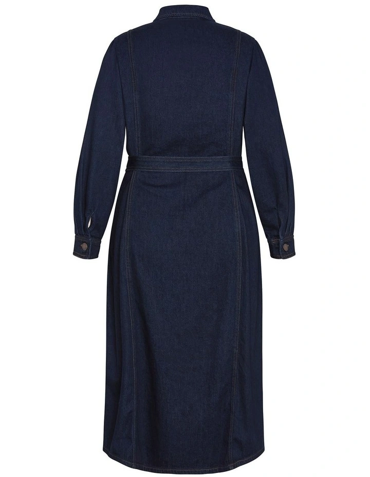 Lara Midi Dress in Denim image 4