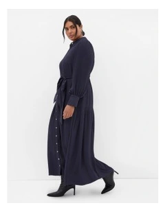 Romie Long Sleeve Maxi Dress in Navy