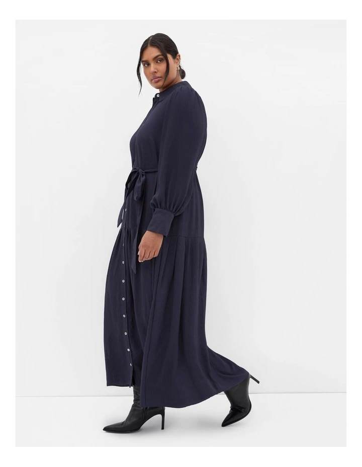 Romie Long Sleeve Maxi Dress in Navy image 1