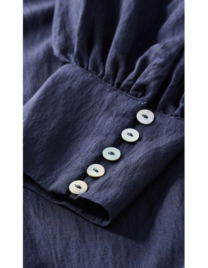 Romie Long Sleeve Maxi Dress in Navy image 7