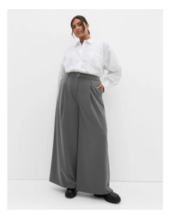 Karla Belted Wide Leg Pant in Grey