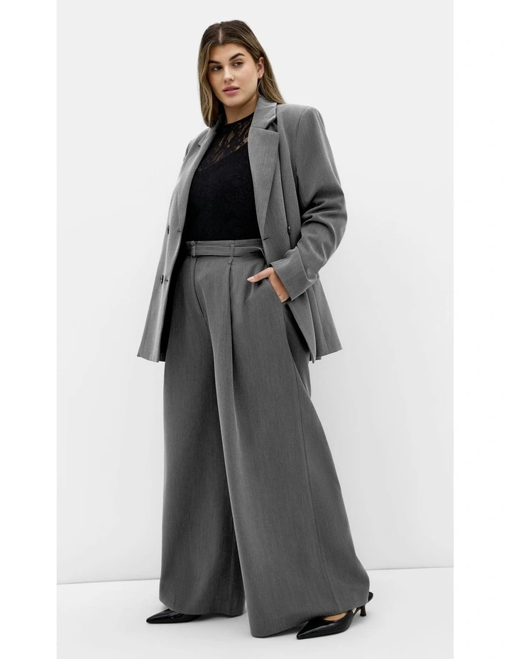 Karla Belted Wide Leg Pant in Grey image 7