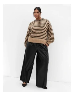 Varsity Stripe Knit Jumper in Black