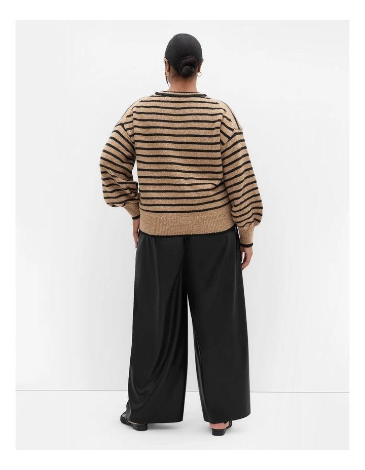Varsity Stripe Knit Jumper in Black image 2