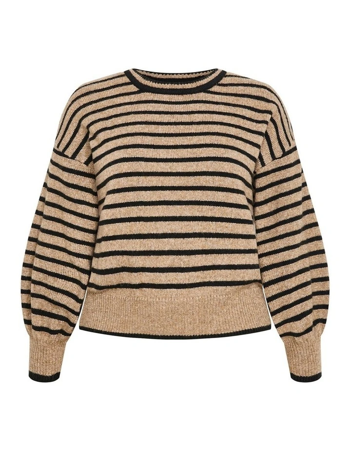 Varsity Stripe Knit Jumper in Black image 3