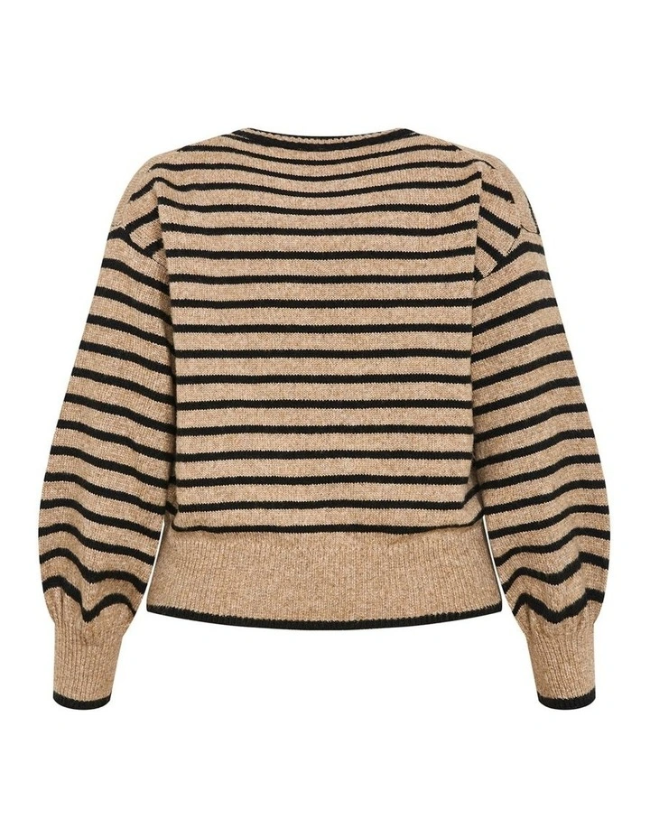 Varsity Stripe Knit Jumper in Black image 4