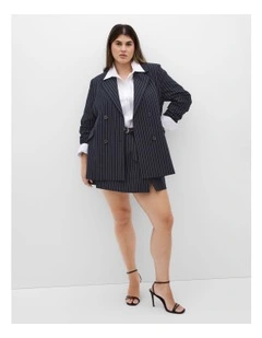 Karla Pinstripe Skort in Navy