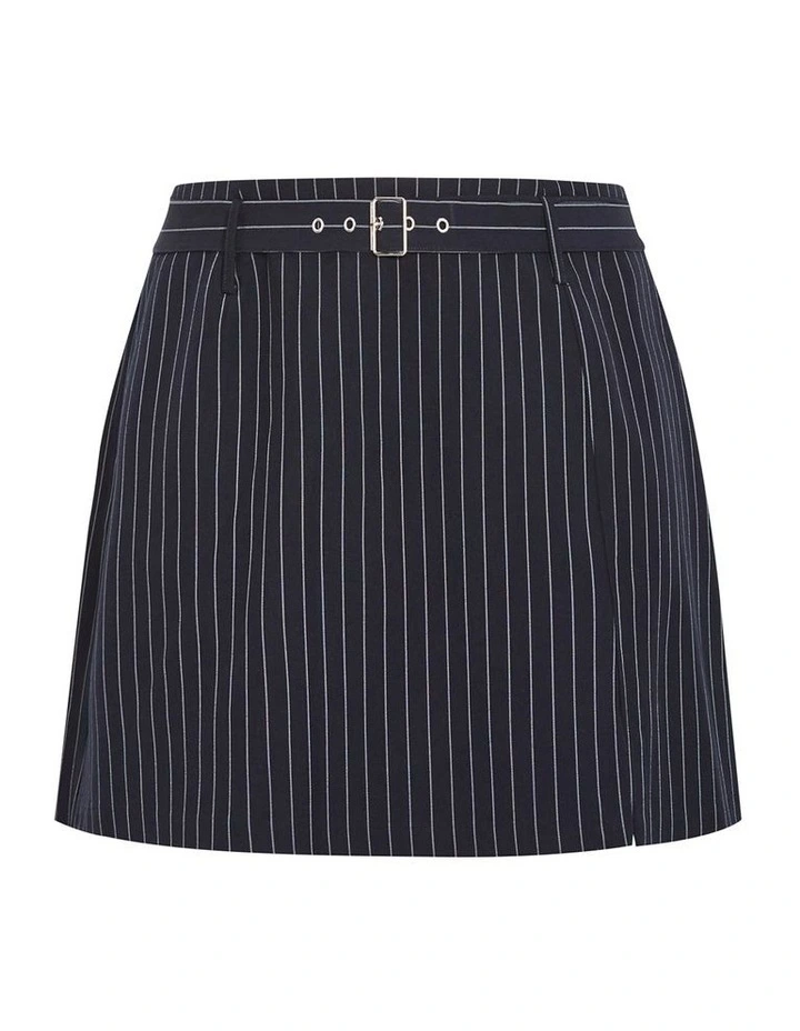 Karla Pinstripe Skort in Navy image 3