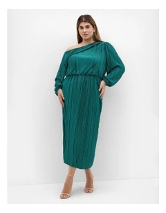 Jay Off Shoulder Dress in Jade