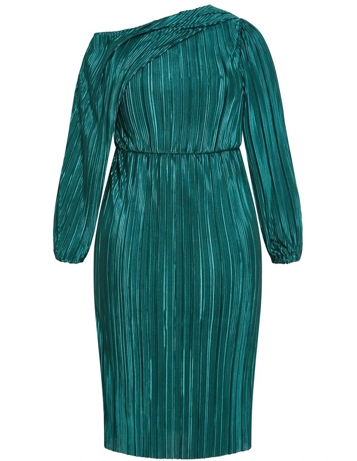 Jay Off Shoulder Dress in Jade image 3