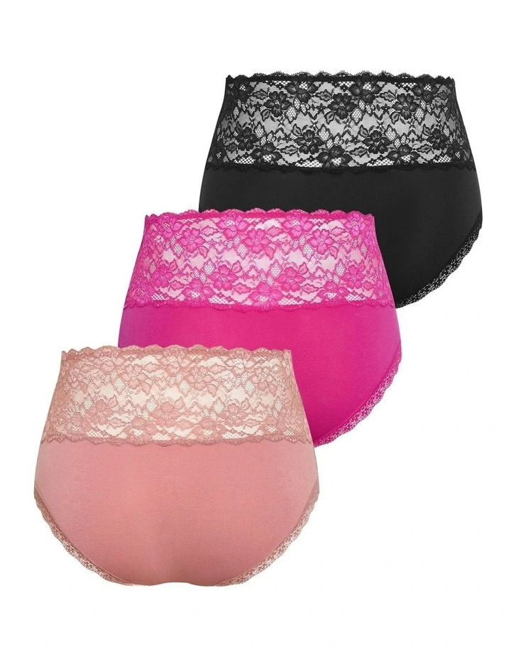Iris Cotton Hi Brief 3 Pack in Multi image 5