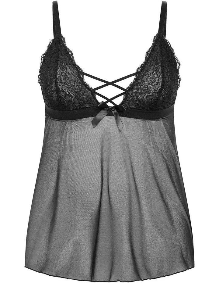 Demi Babydoll Set in Black image 1