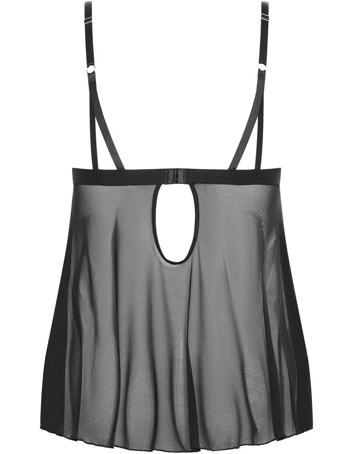 Demi Babydoll Set in Black image 2