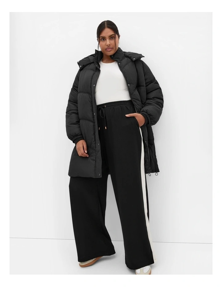 Leah Longline Puffer Jacket in Black image 1