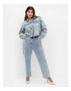 Harley Fit Stud Straight Jeans in Blue