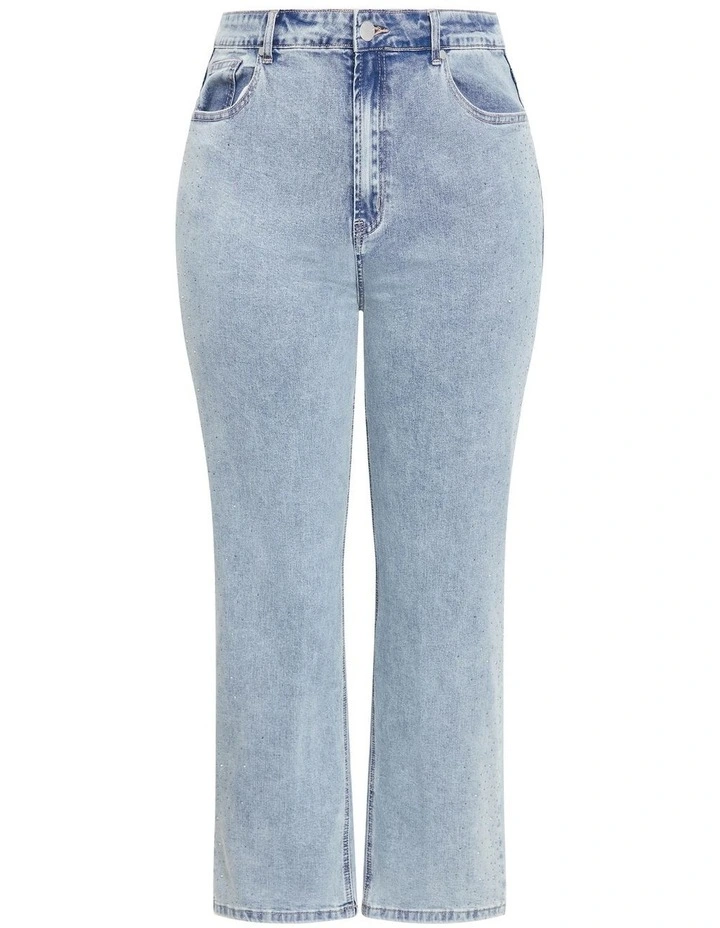 Harley Fit Stud Straight Jeans in Blue image 3