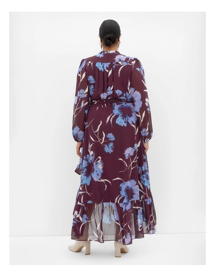 Jane Wrap Maxi Dress in Aubergine image 2