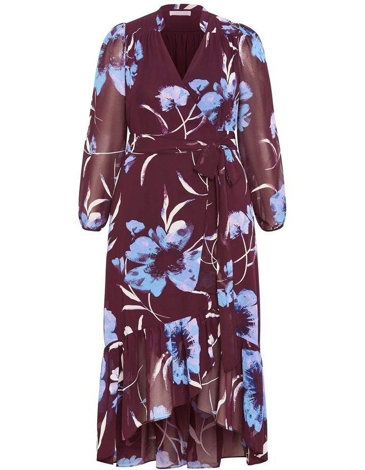 Jane Wrap Maxi Dress in Aubergine image 3
