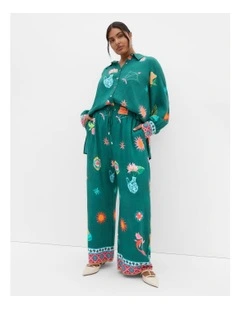 La Mont Wide Leg Pant in Emerald