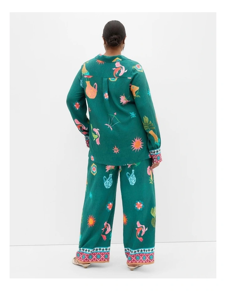 La Mont Wide Leg Pant in Emerald image 2