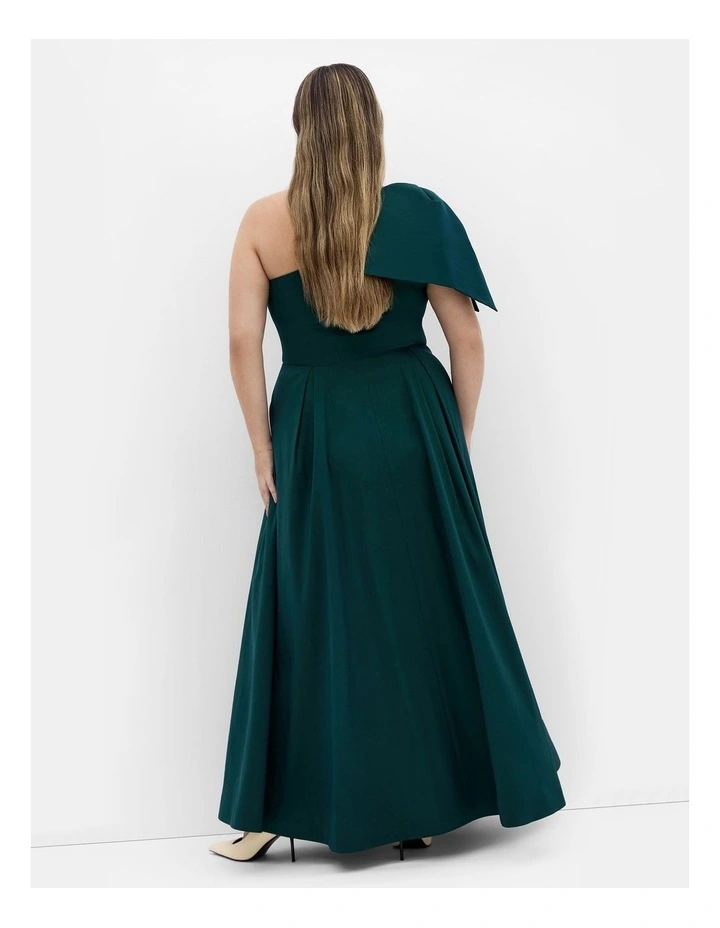 Captivate One Shoulder Maxi Dress in Deep Teal image 2
