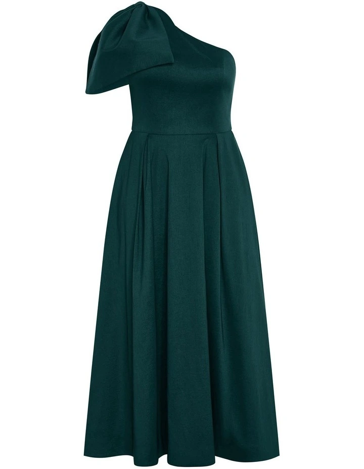 Captivate One Shoulder Maxi Dress in Deep Teal image 3