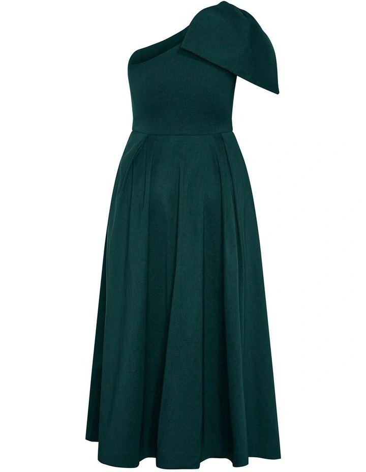 Captivate One Shoulder Maxi Dress in Deep Teal image 4