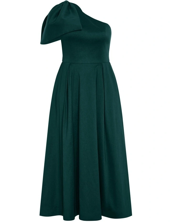 Captivate One Shoulder Maxi Dress in Deep Teal image 5