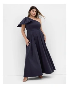 Captivate One Shoulder Maxi Dress in Navy