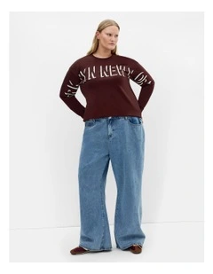 Ariadne Long Sleeve Cotton Tee in Choc Cherry