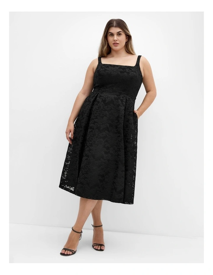 Jacklynn Midi Dress in Black image 3