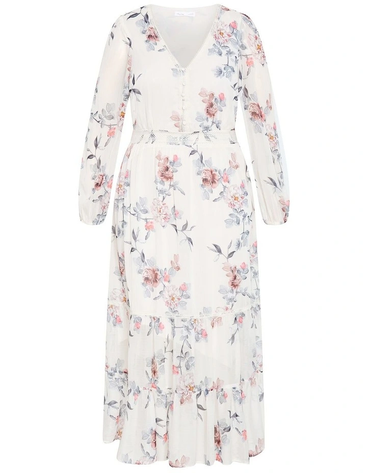 Kiki Print Maxi Dress in Ivory image 3