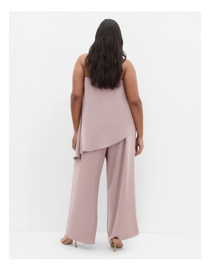 Skylar Strapless Jumpsuit in Mink image 2