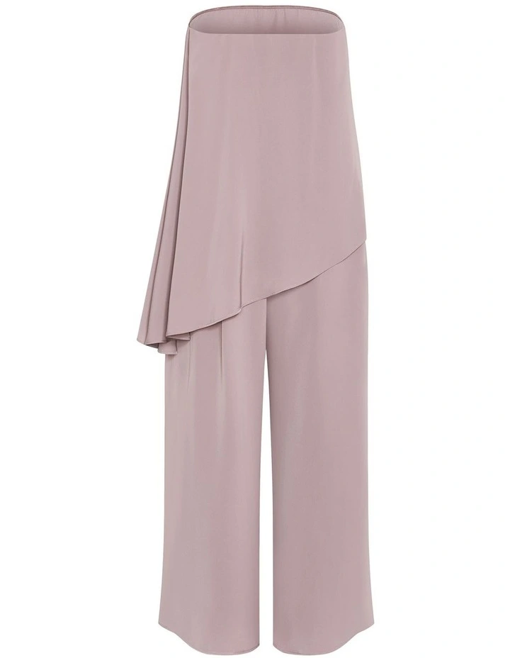 Skylar Strapless Jumpsuit in Mink image 4