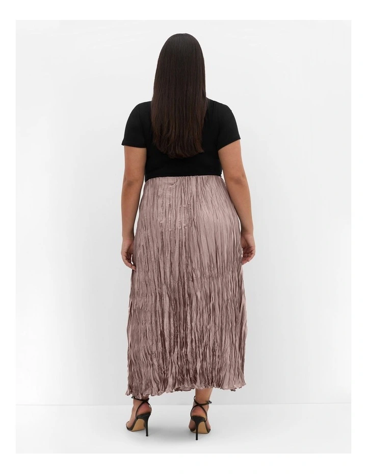 Imogen Pleat Midi Skirt in Brown image 2