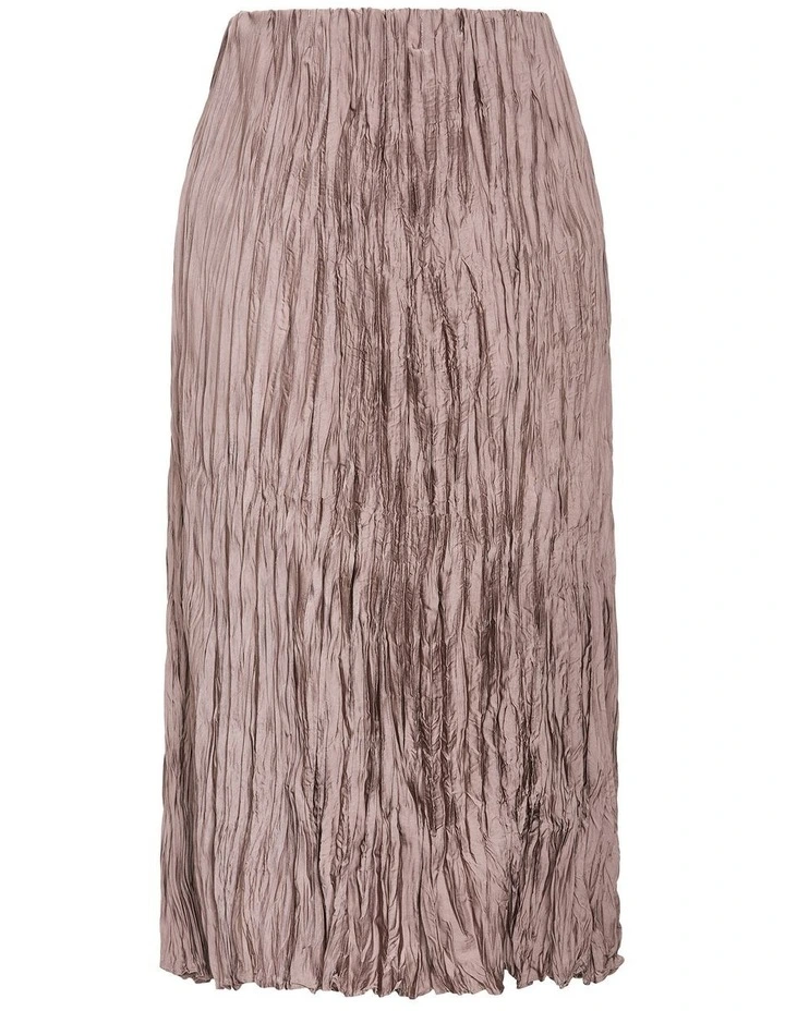 Imogen Pleat Midi Skirt in Brown image 3