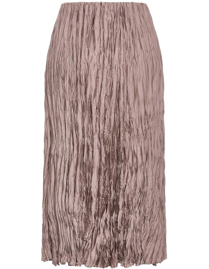 Imogen Pleat Midi Skirt in Brown image 4